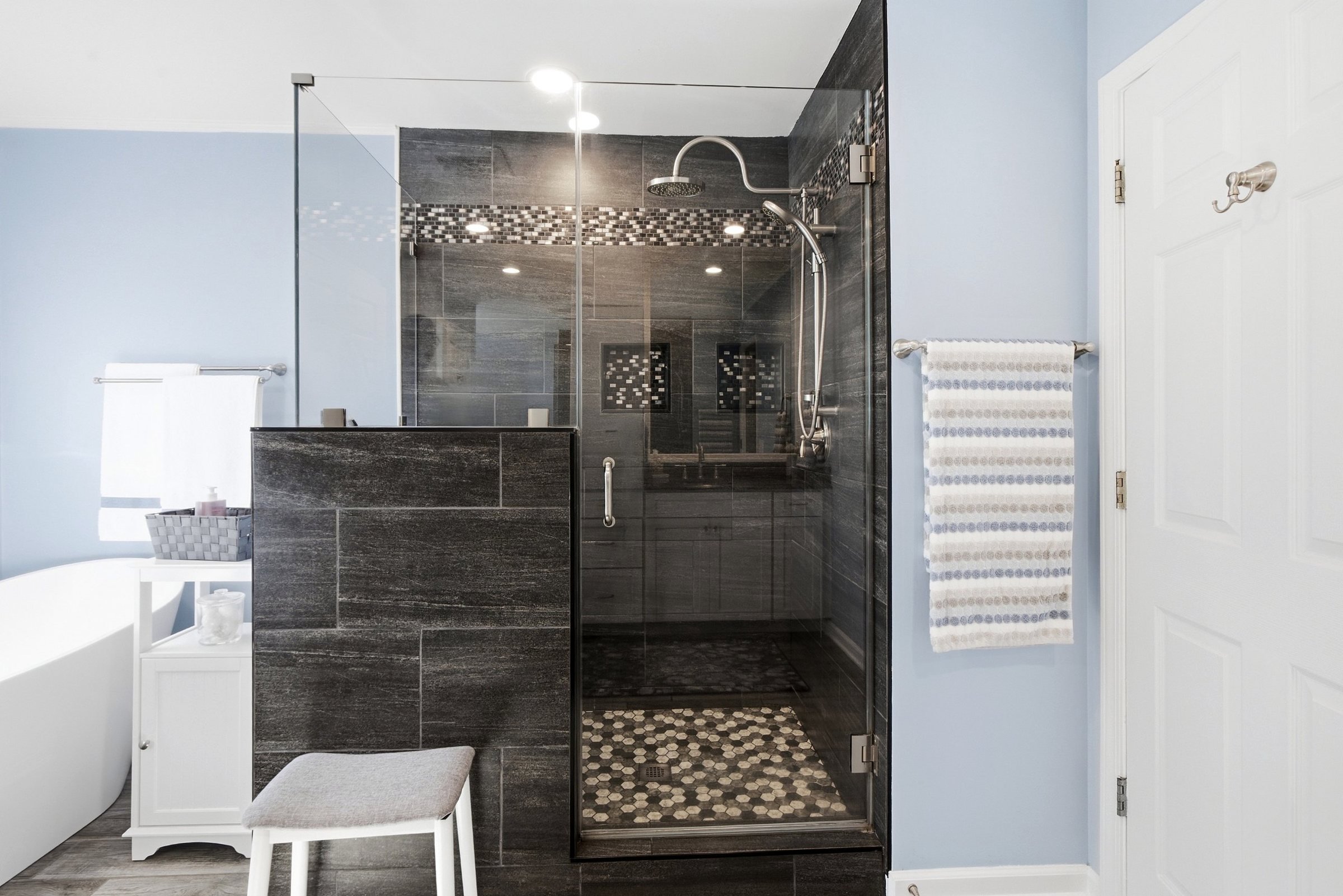 Primary bath walk-in shower