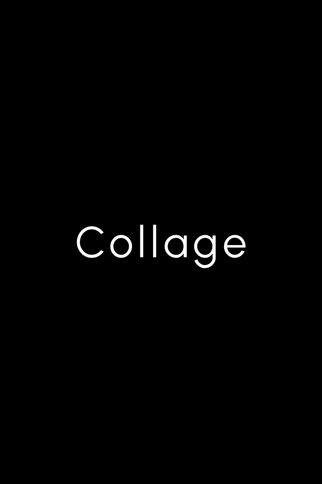 Black background with the word 'Collage' written in white text in the center.