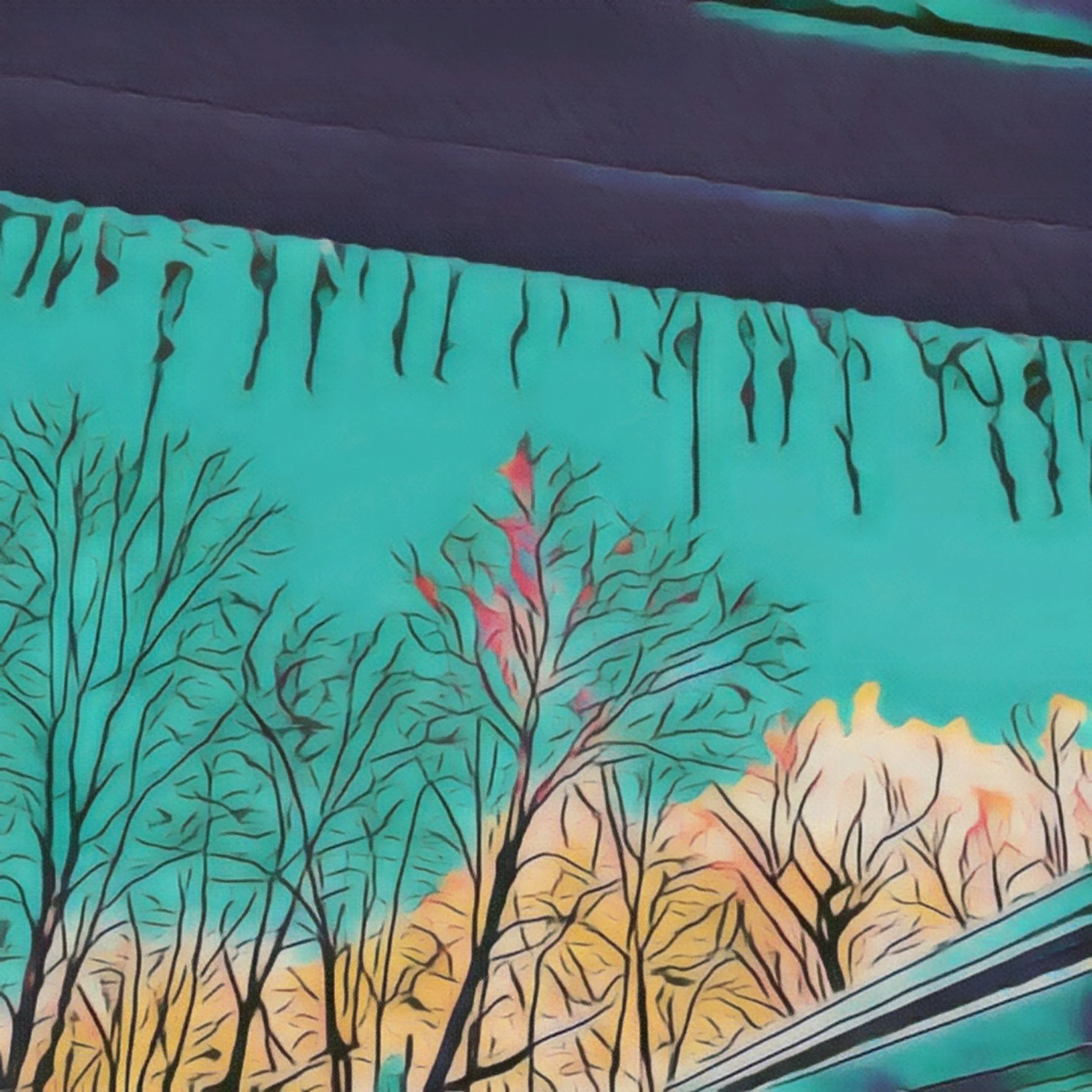 Winter's Whisper: Tranquil Abstract Forest Print