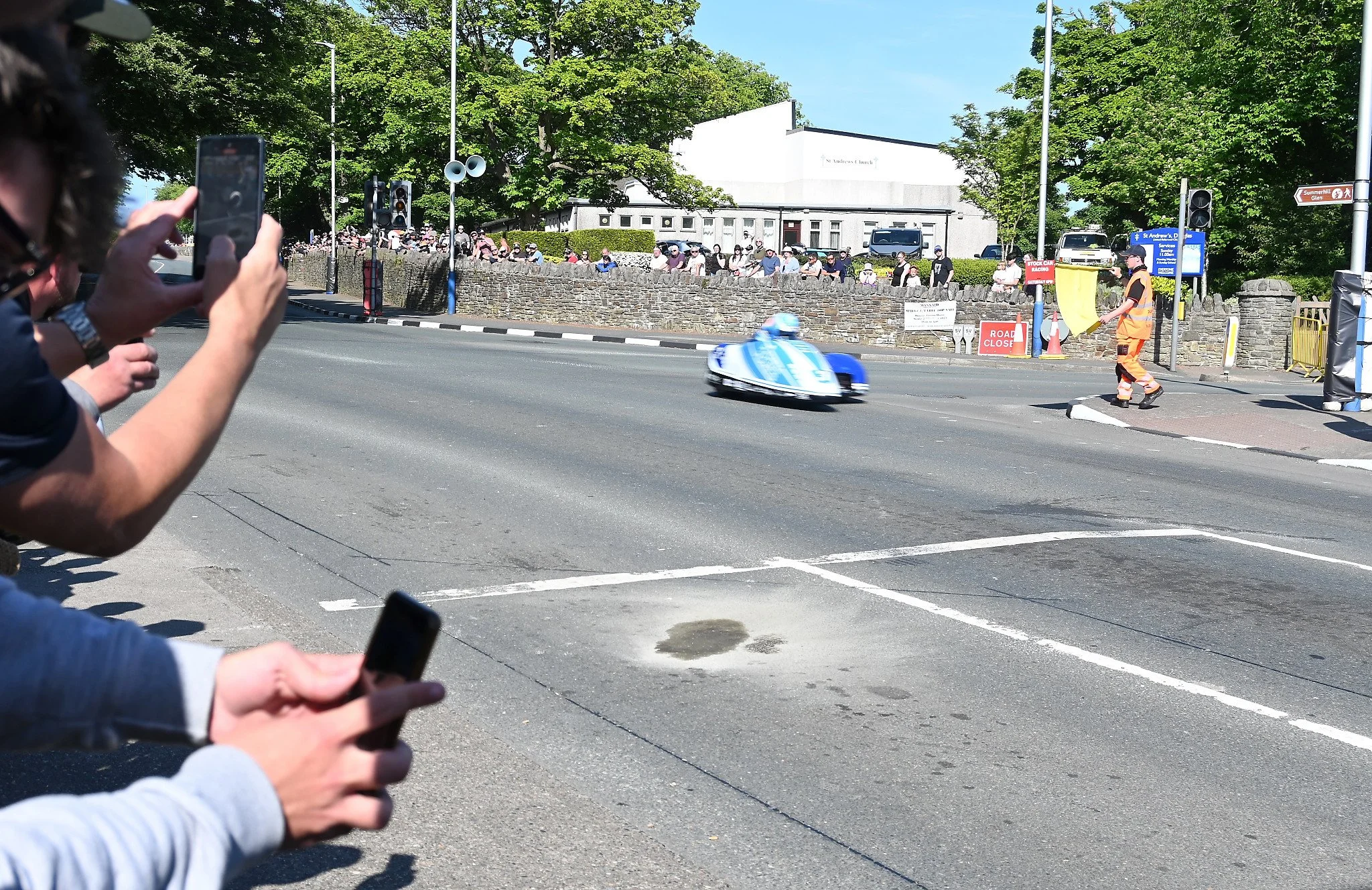 #3 Ryan Crowe / Callum Crowe - 600 LCR Honda - Haven Homes. In 2025, the Crowe brothers would set the sidecar lap record with a time of 18'42.350 and average speed of 121.021 MPH.  Photo taken at St Ninians on Glencrutchery Road.