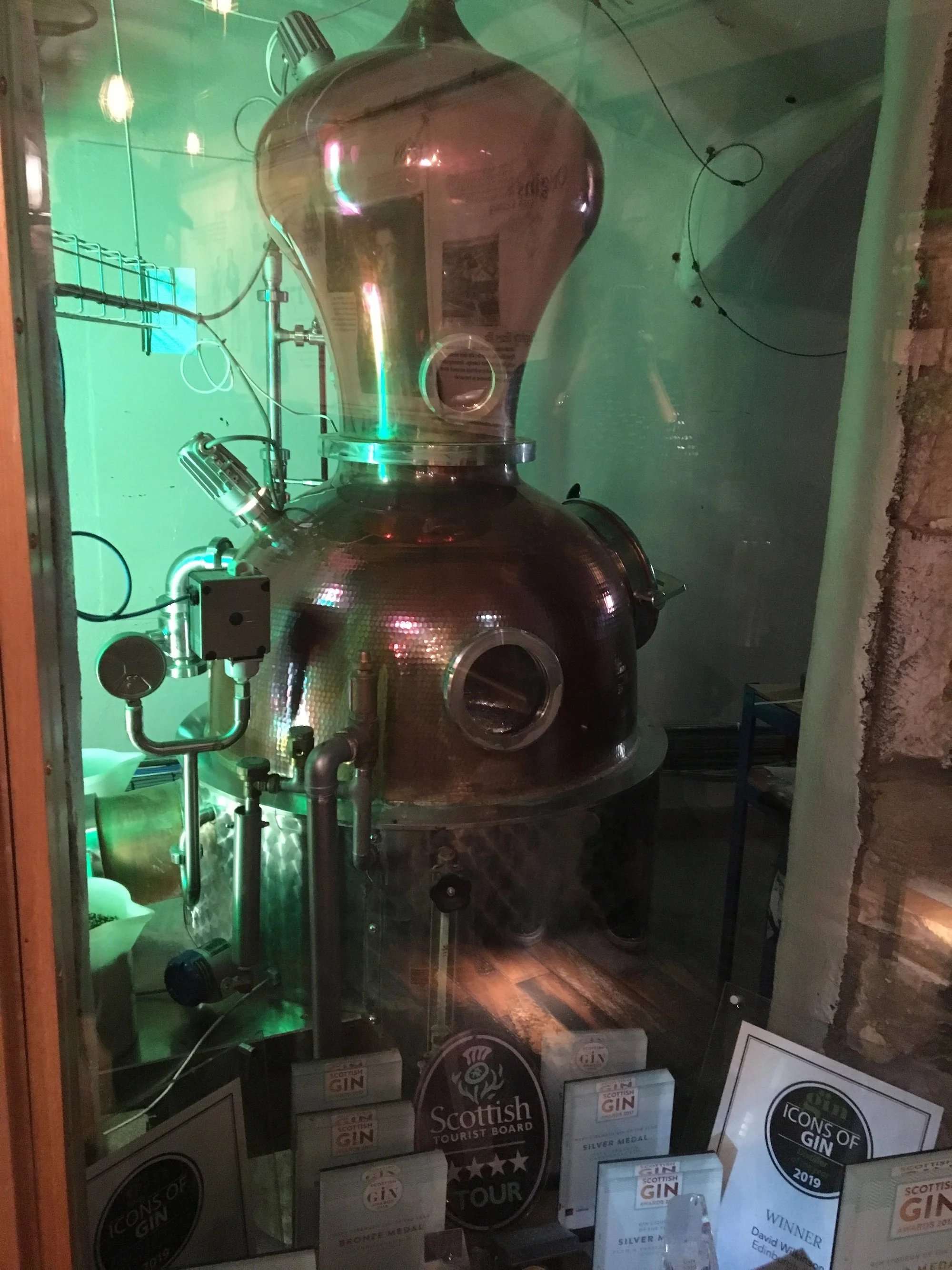 One of the three distillers inside the distillery.  The humidity in there is indescribable. 