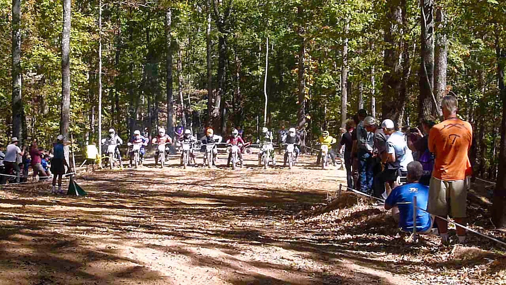 The start of one one of the Motocross race heats. 