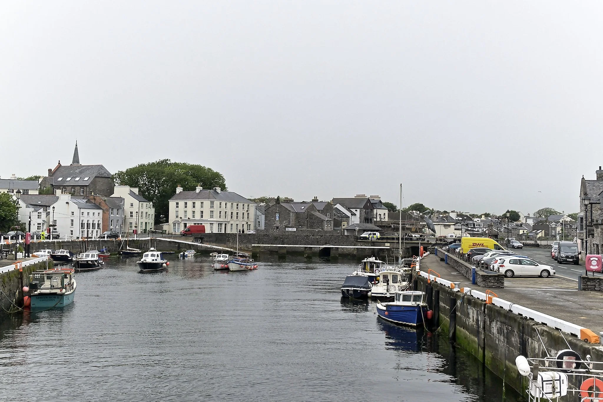 Castletown Harbor with Thirtle Bridge in the background. 