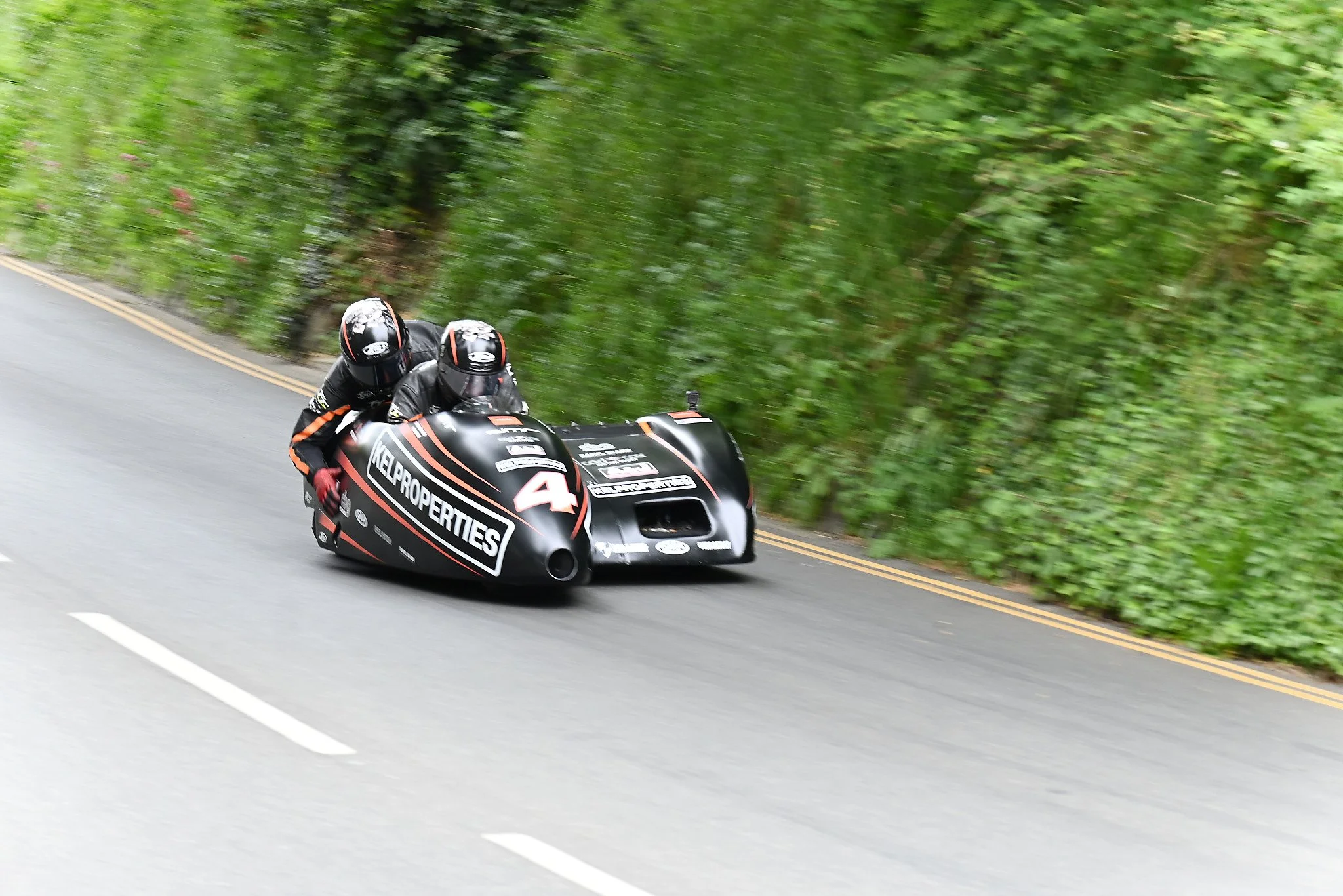 #4 Dave Molyneux / Dan Sayle - 890 DMR KTM - DMR racing come into the turn at Quarterbridge. Photo taken at Quarterbridge Road.
