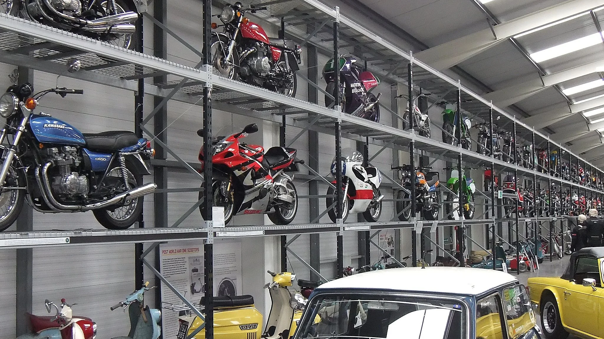 This 3-level rack spanned the length of the entire wall of the building. 