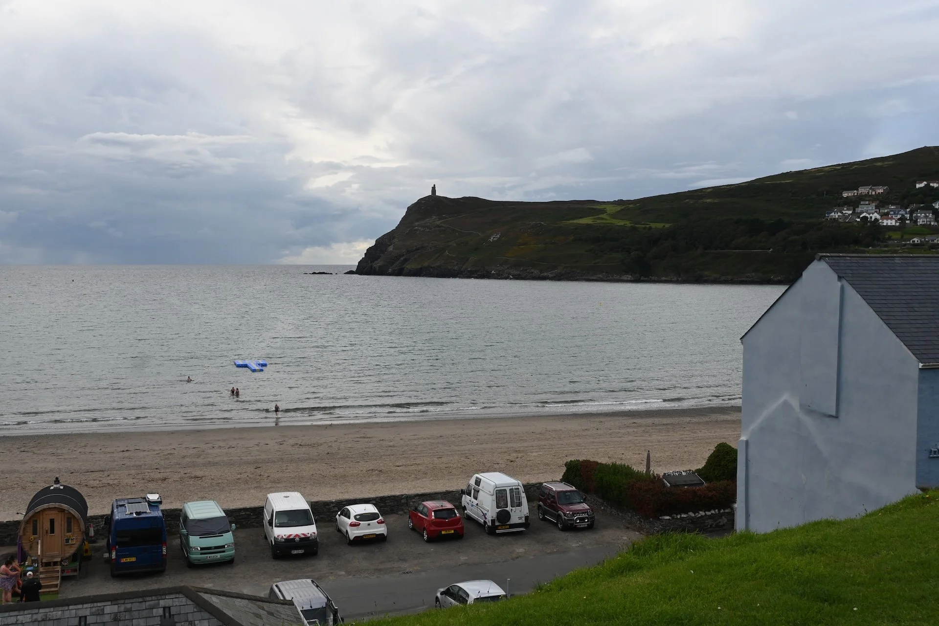 In the far distance you can see Milner's  Tower. It was built in 1871 by the people of Port Erin to honor William Milner, a benefactor of the town.