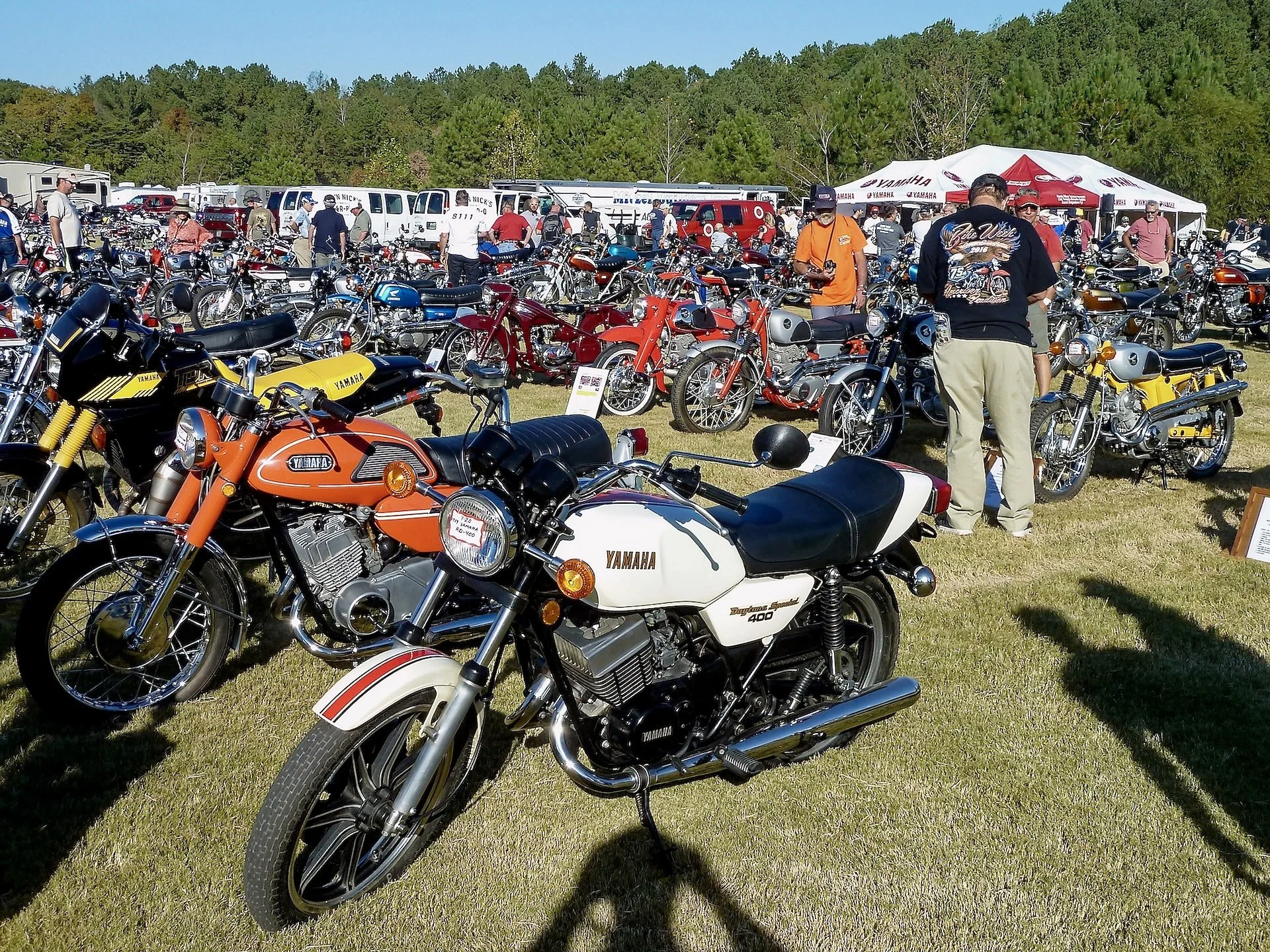 Every year the VJMC (Vintage Japanese Motorcycle Club) takes over one of the fields and puts on a great show of their own.