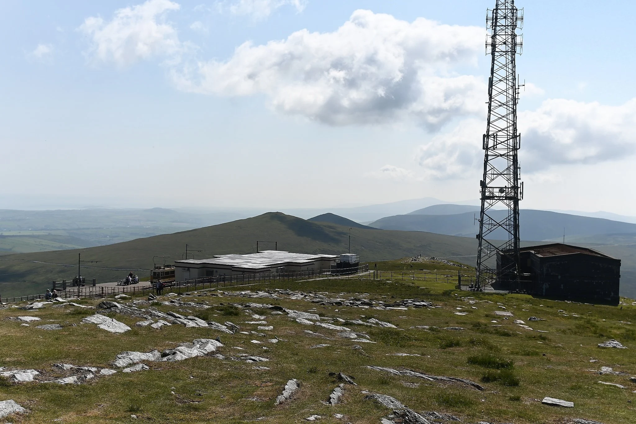 In addition to the tram stop, there is the Snaefell Summit Restaurant & Cafe.  Well worth the time to stop in and have a cup of tea.