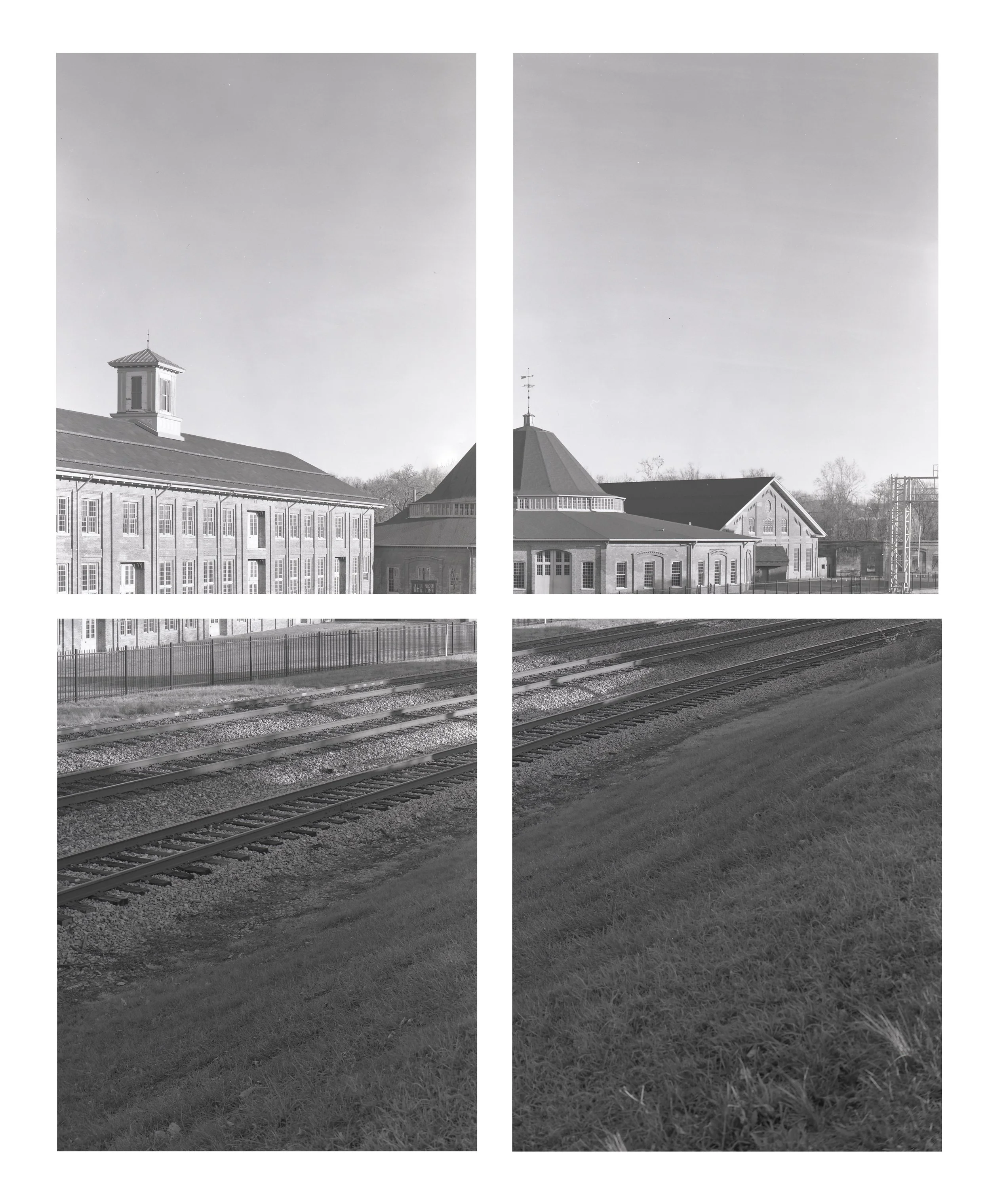 Martinsburg Roundhouse, Martinsburg, WV. This is 4 separate images taken with a 4x5 Large Format camera, developed, then digitally scanned/combined and printed.