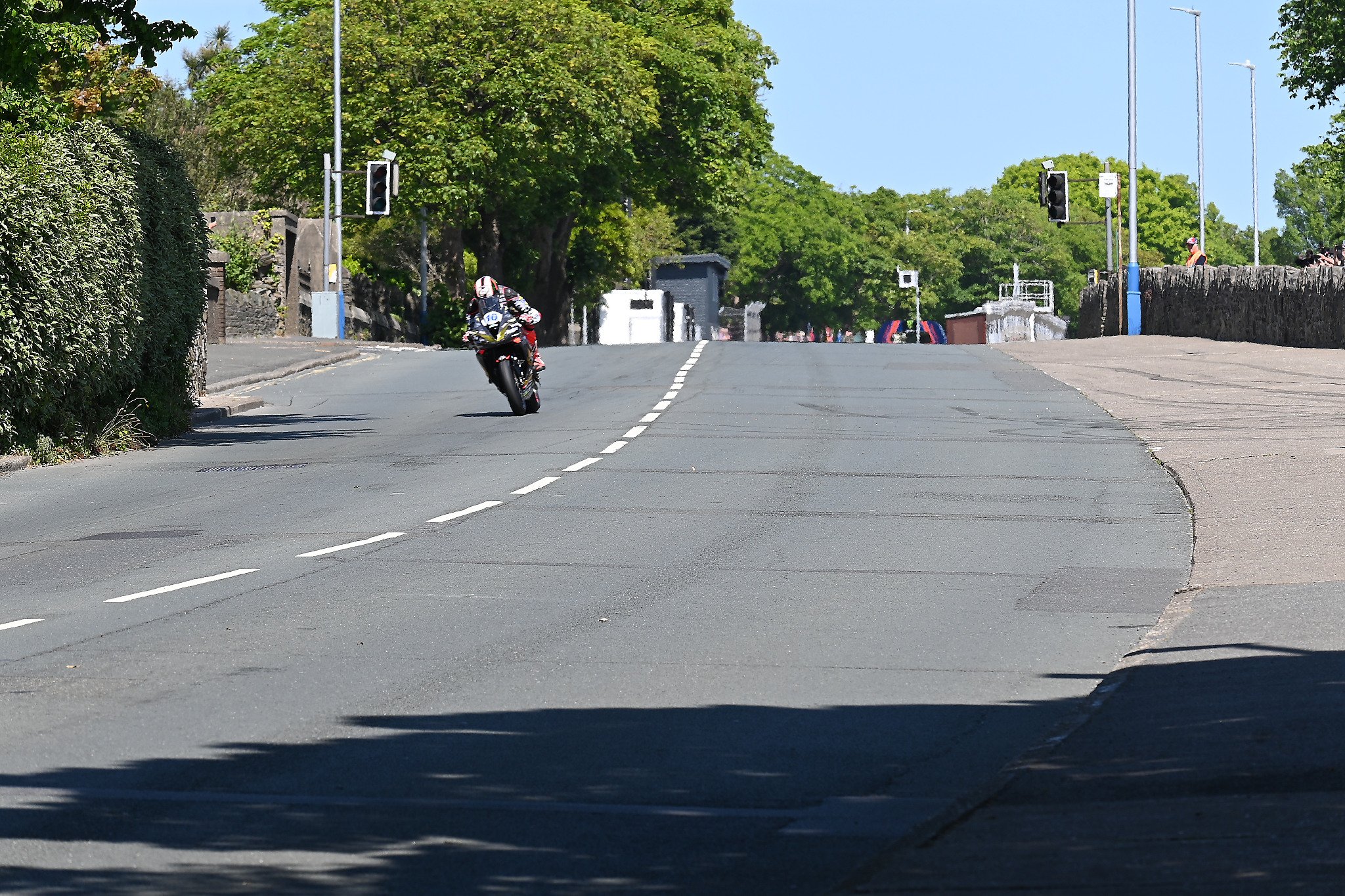 #10 Peter Hickman - 765 Triumph - K2 Trooper Triumph by PHR racing.  During the 2023 IOM TT, Peter Hickman would set the individual lap record with a time of 16'36.115 and average speed of 136.358 MPH. This record still stands as of today. Photo take