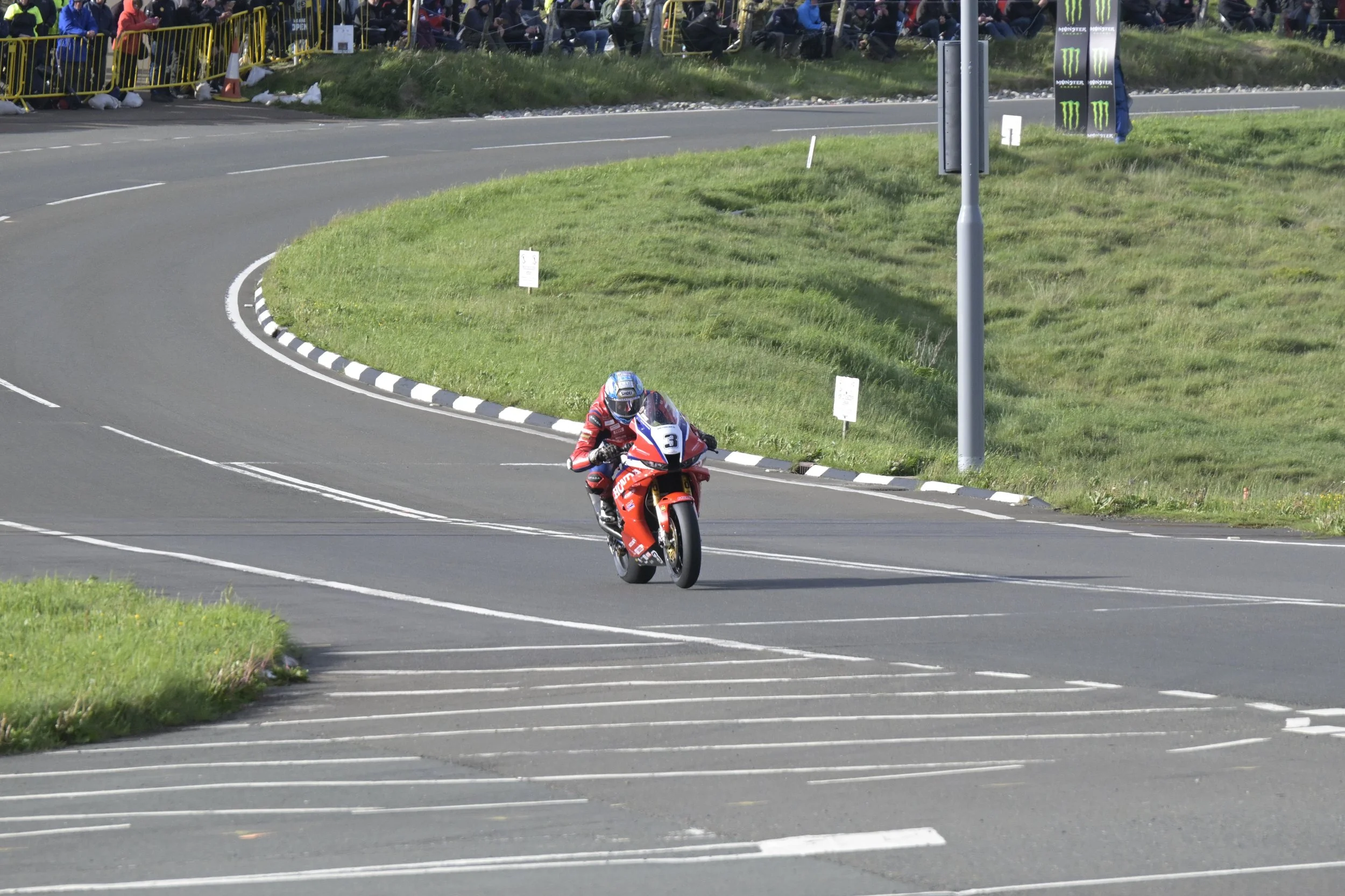 Milwaukee Senior TT. #3 Dean Harrison - Honda CBR1000RR - Honda Racing. Photo taken at Bungalow. 