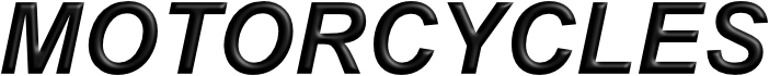 Close-up of the word 'MOTORCYCLES' in black, stylized text.