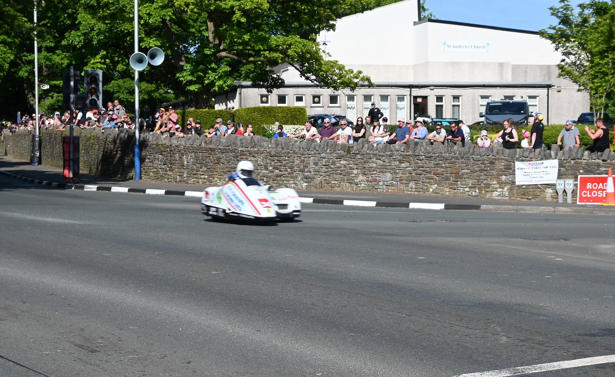 #34 Mike Jackson / Jake Roberts - 600 DMR Suzuki - AV Craine & Sons Ltd racing. Photo taken at St Ninians on Glencrutchery Road.