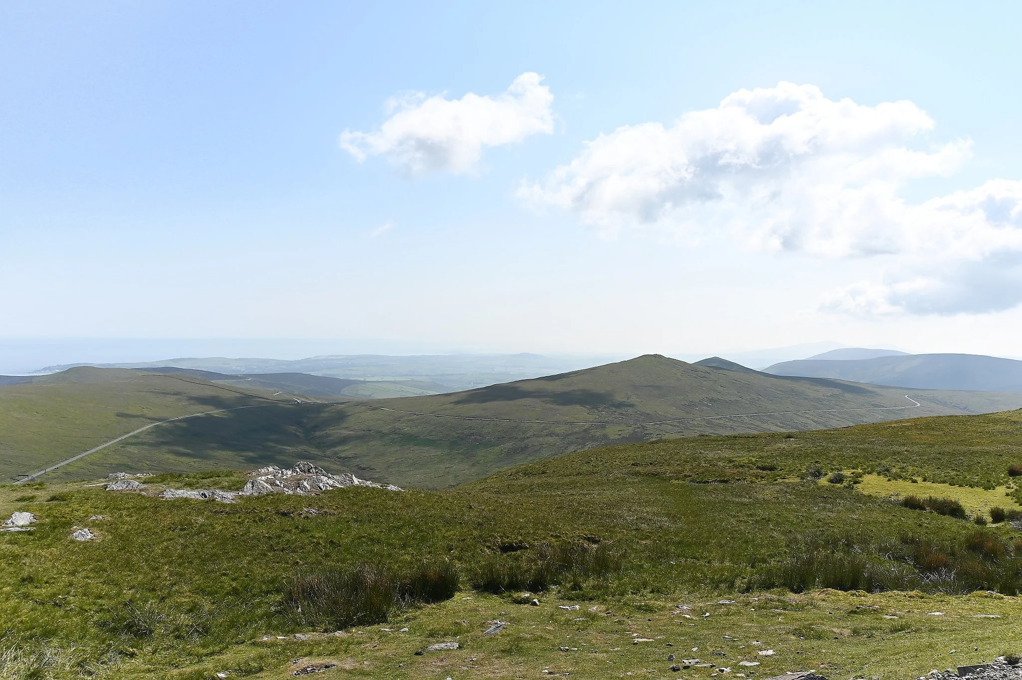A view from the top of Mt. Snaefell, the highest point on the Isle of Man - 2037ft above sea level.