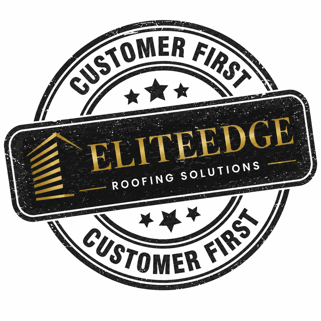 EliteEdge Roofing Solutions Customer First service badge