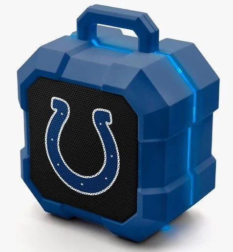 $150 - Colts Bluetooth Speaker --- Water Resistant IPX4, 5.0 Bluetooth with Over 5 Hours of Play Time - Small Portable Speaker
