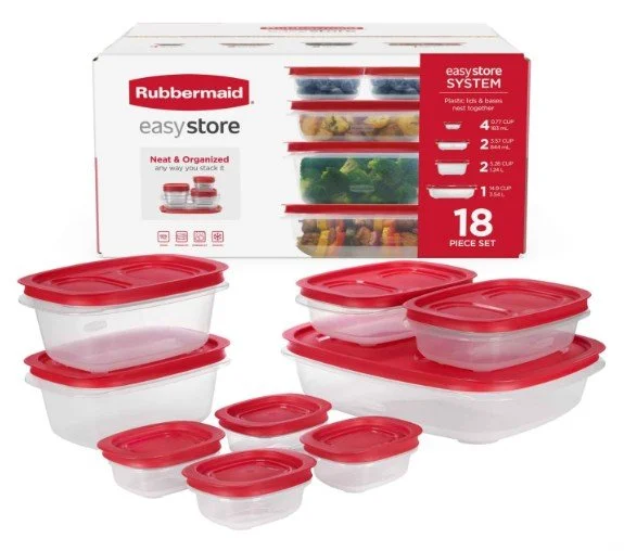 $30 - Rubbermaid EasyStore Large Containers - 18 Piece Set 