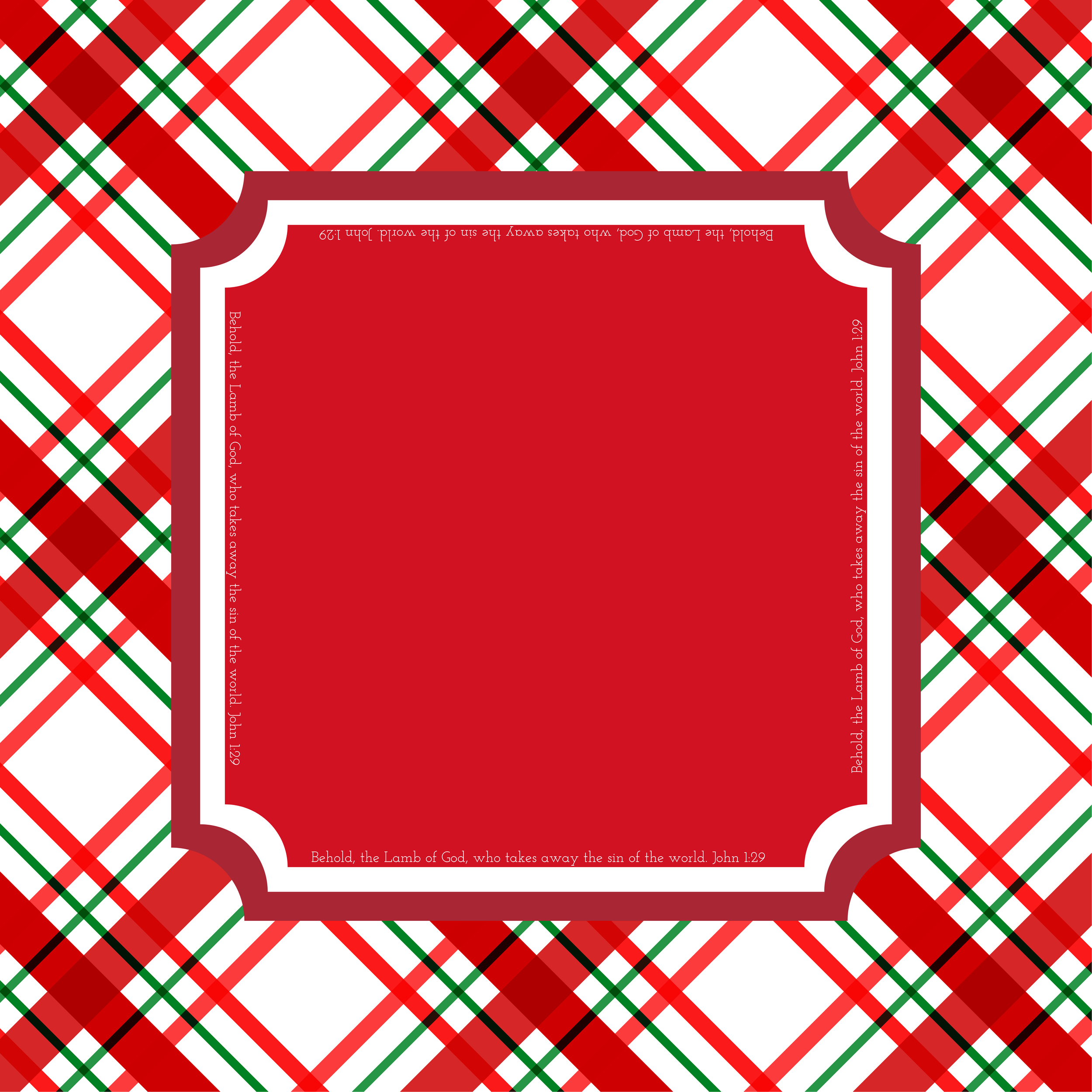 Crimson Plaid Christmas – John 1:29 PREORDER - arriving 9/23/26