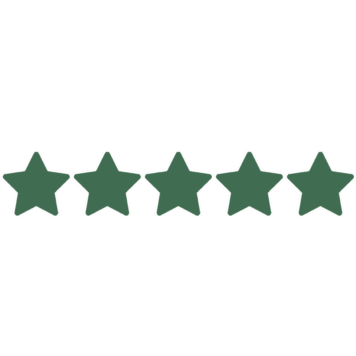 Image d'une note de 5 étoiles, toutes en vert, symbolisant une évaluation maximale.