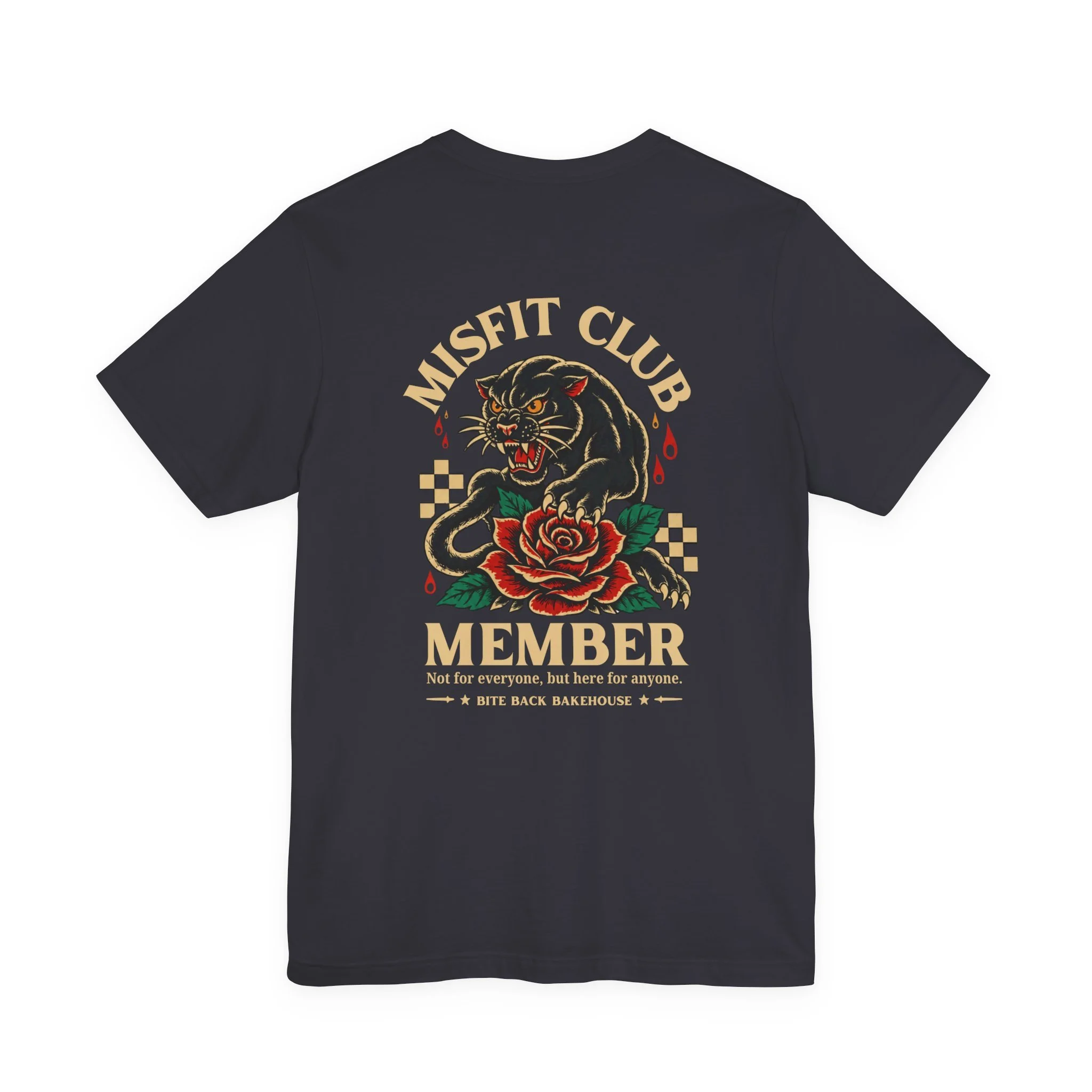 Misfit Club Member Graphic Tee W/ Panther & Rose Back Print