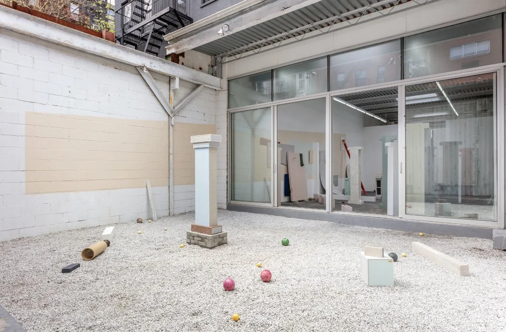 'Tableau' Dimensions Variable. Solid surface, cue balls, marble, granite, concrete, and steel. 2021.