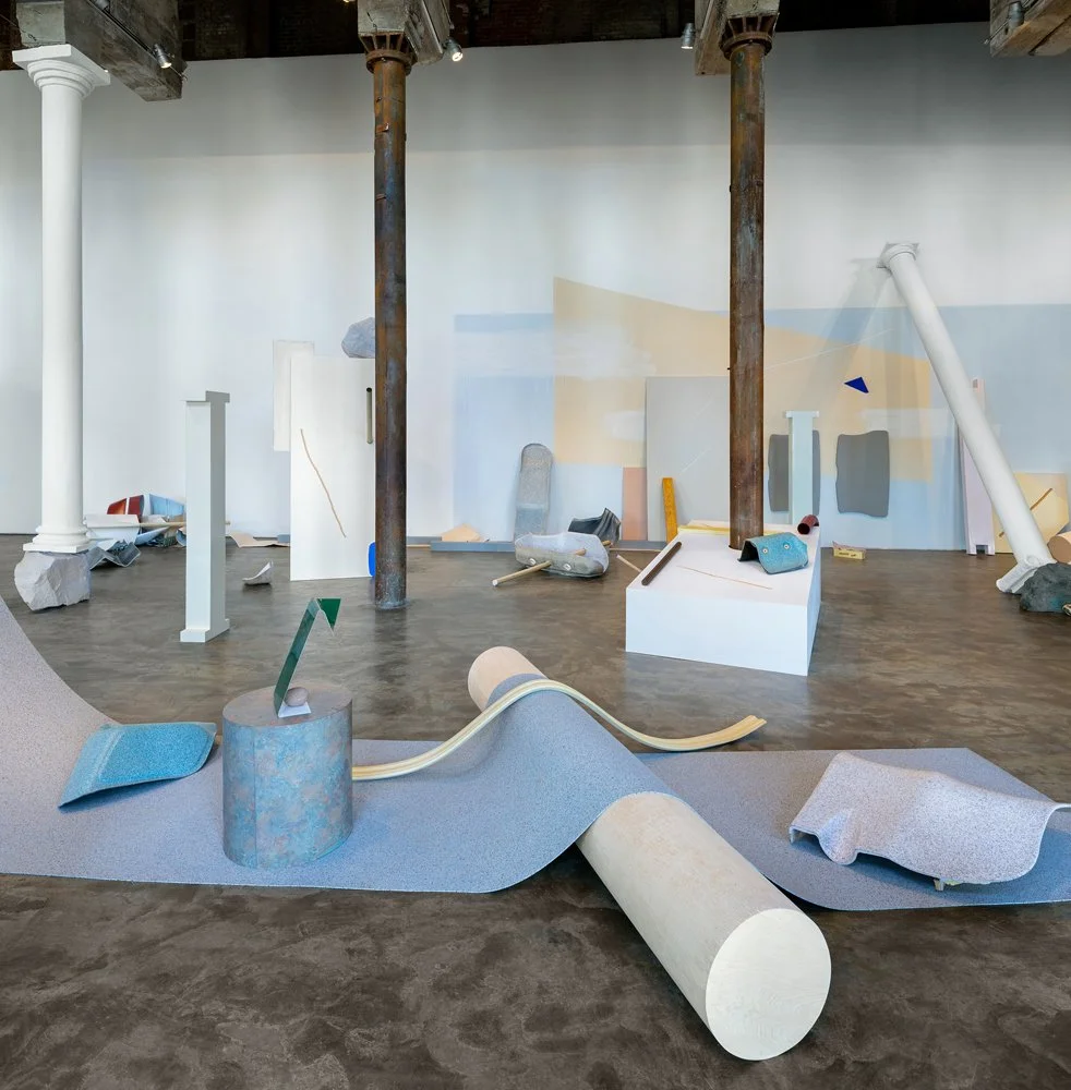 'A Place for Everything and Everything in Its Place', Installation View. Acrylic, wood, plastic, rubber, aluminum, drywall, fiberglass, plaster, plexiglass, laminate, brick, foam, fabric, and glass. Installation at Smack Mellon (Brooklyn, NY). 2019.