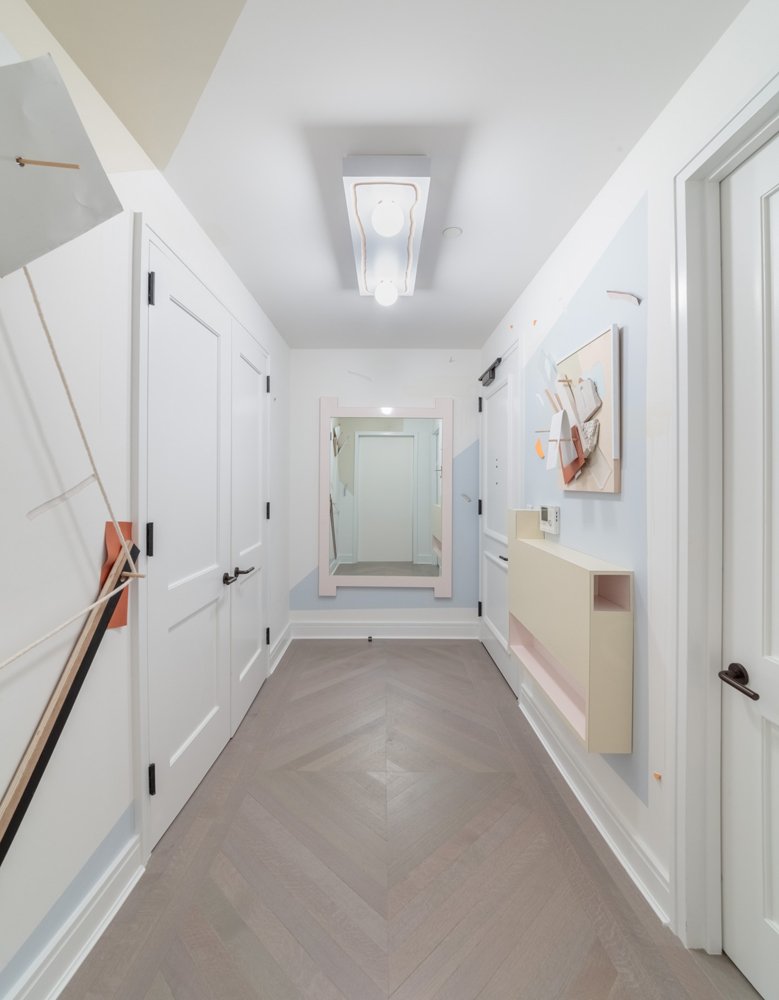 'Painting Passage' Dimensions Variable. Site specific installation in collectors home. 2017