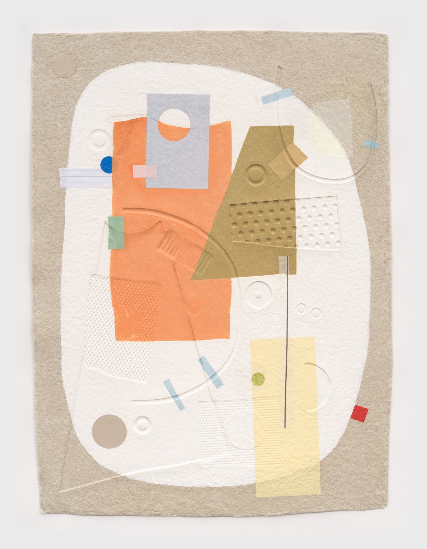 'Finding Form (Brown)'
21.5 x 29.5in
Embossed cotton, found paper collage, and marker
2024
