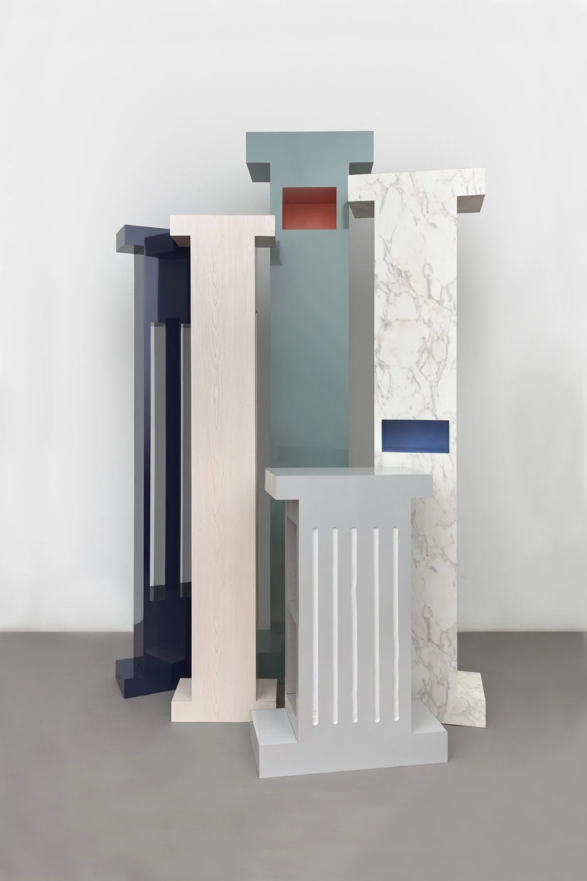 'I (2,3,7,8,16)', Dimensions Variable, Laminate veneer, wood, and acrylic, 2021