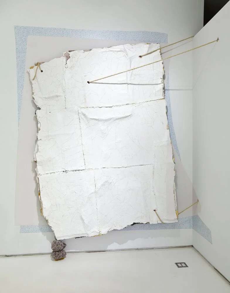 'Breaker'
Approx. 9 x 10ft Acrylic, vinyl, foam, rope, and paper on wall. 2011
