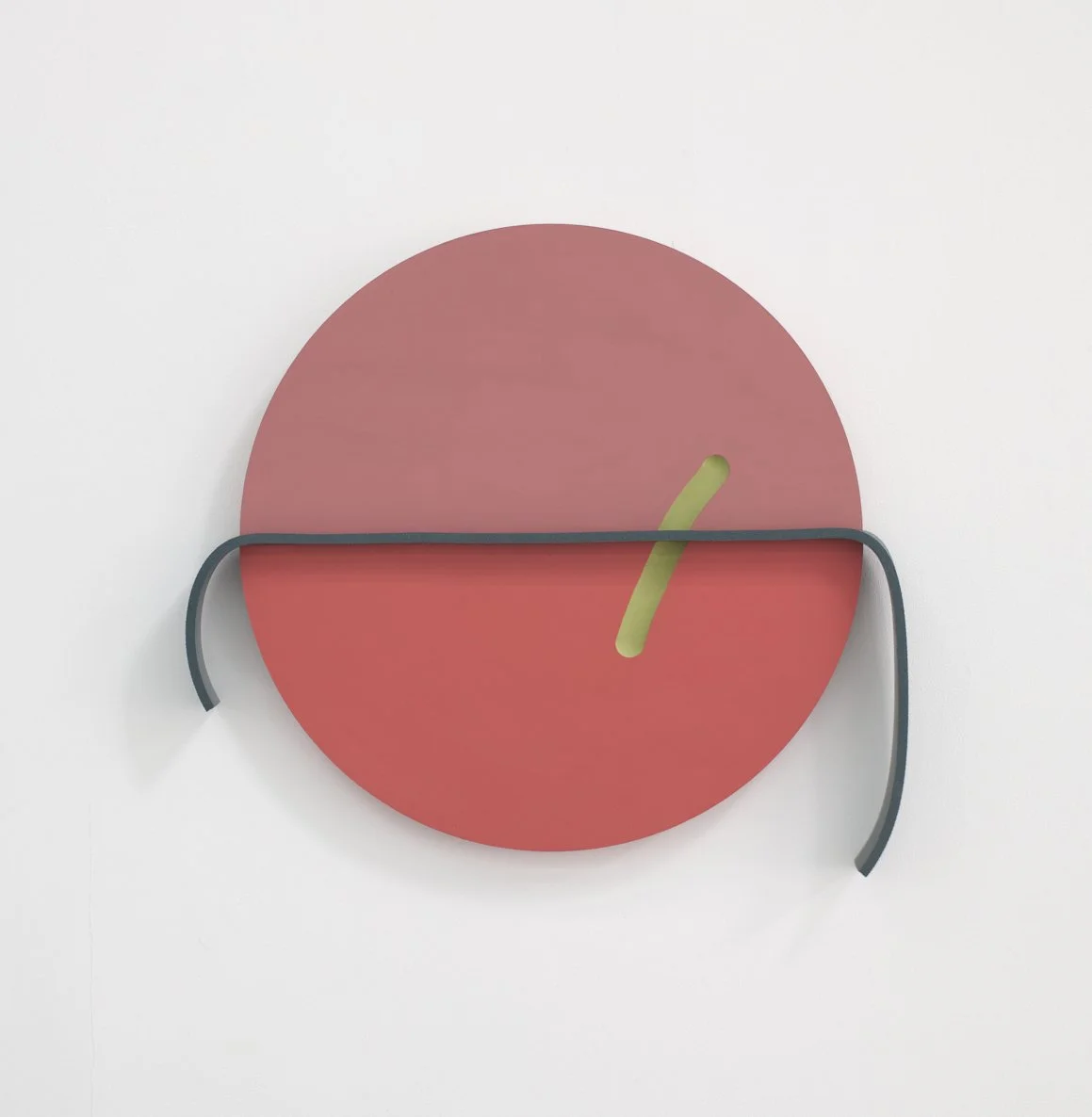 'Line of Sight (Sunrise)', 27.5 x 26 x 2.5in, Wood, acrylic, and rubber. 2024