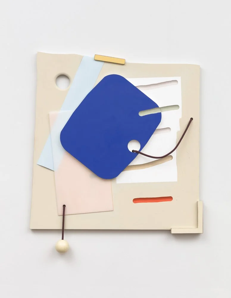 'Action Lines'
32 x 28 x 2in 
Acrylic, wood, plastic, rope, laminate, plexiglass, and cue ball. 2021