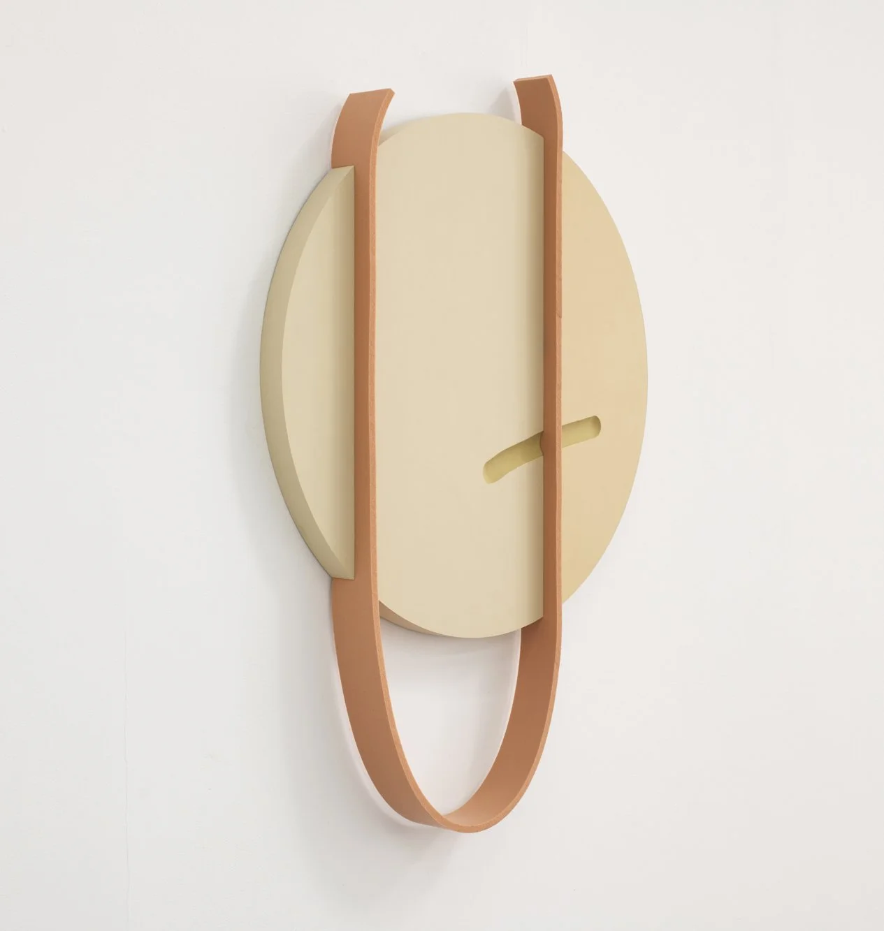 'Line of Sight (Dawn)', 35 x 24 x 2.5in, Wood, acrylic, and rubber. 2024