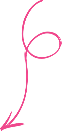 Pink arrow pointing downward with a curly tail at the top.