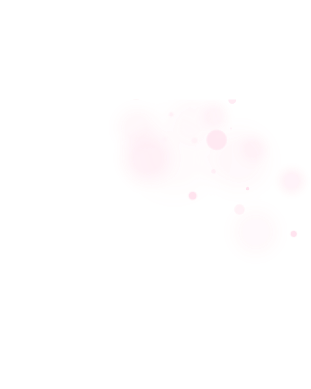 Imagem de fundo preto com várias partículas brilhantes e cristais rosa e roxo, formando uma composição confusa e colorida.