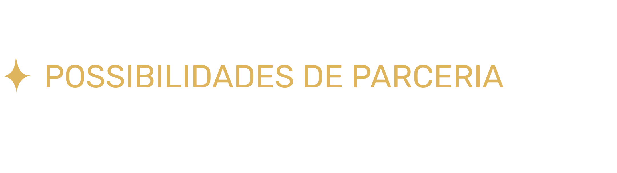 Texto em destaque: Possibilidades de Parceria, com um ícone de estrela dourada ao lado.
