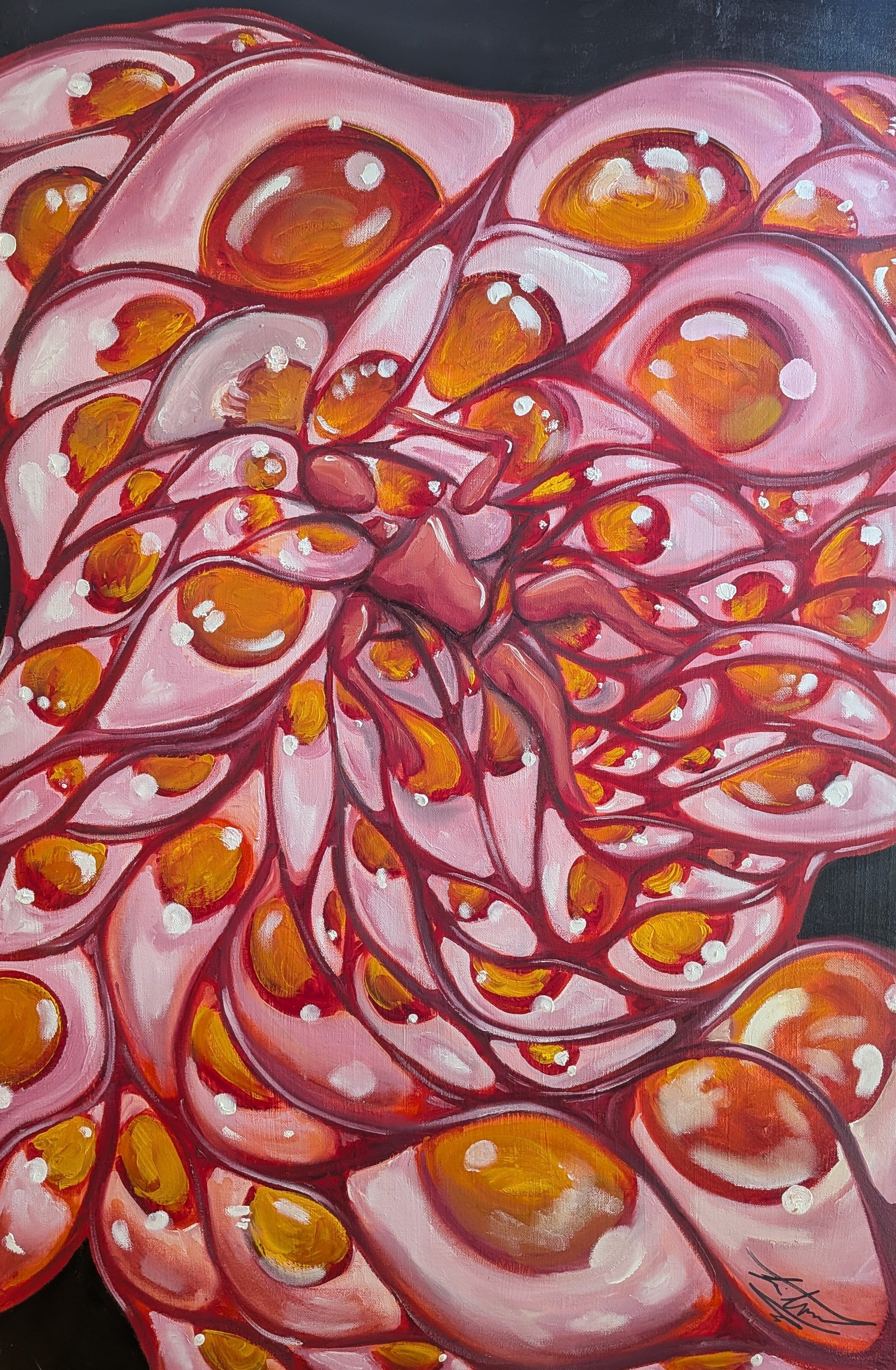 "There's Eyes In My Eggs..." /
Oil Paint on Canvas /
24"x36" (Inches) /
2026