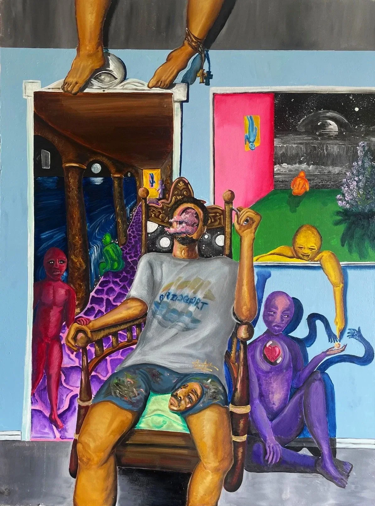 "Me, Myselves, and Eyes" /
Oil and Acrylic Paint on Canvas /
48"x60" (Inches) /
2025