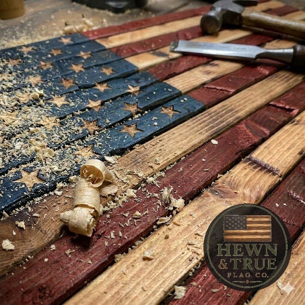 No machines. No computer engravers. No shortcuts.
Just hand tools, solid wood, and flags built to last a lifetime.
American flags, Thin Blue Line, Thin Red Line, and Thin Green Line - handcrafted in Colorado for the people who serve and those who hon