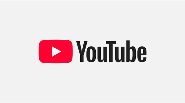 YouTube logo with red play button and black text on a light gray background.