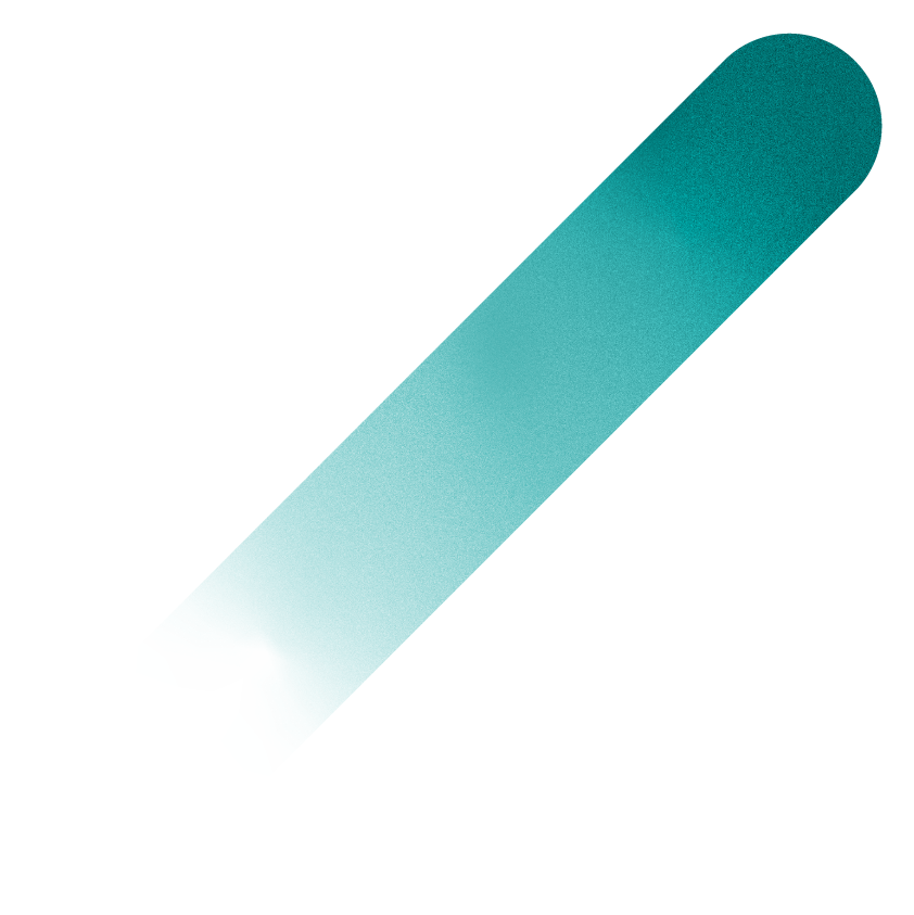 A digitally created gradient slash in shades of teal from dark to light.