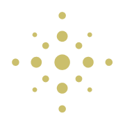 Multiple small yellow circles arranged in a circular pattern on a black background