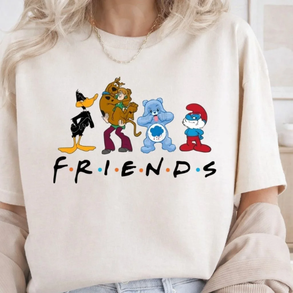 Friends 80's Cartoon Characters PNG Digital Download Design