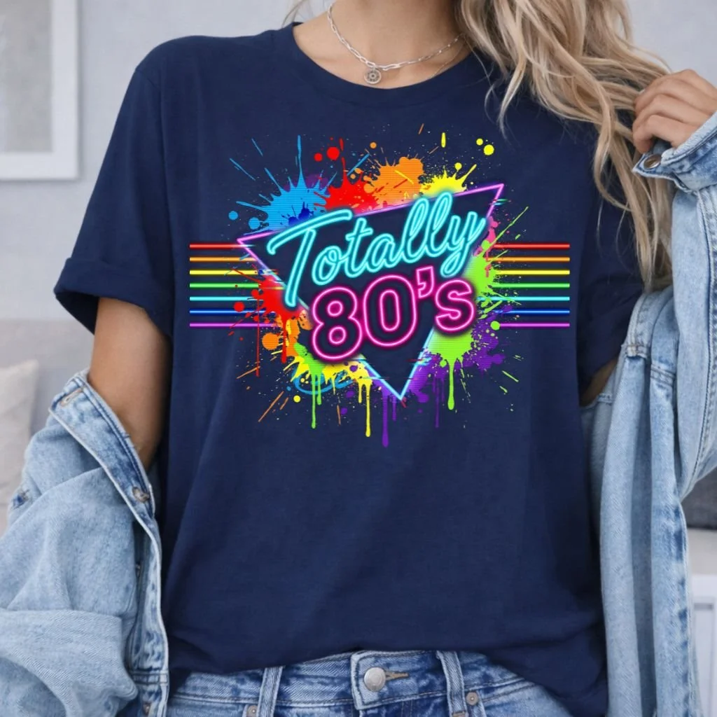 Totally 80's Neon PNG digital download design