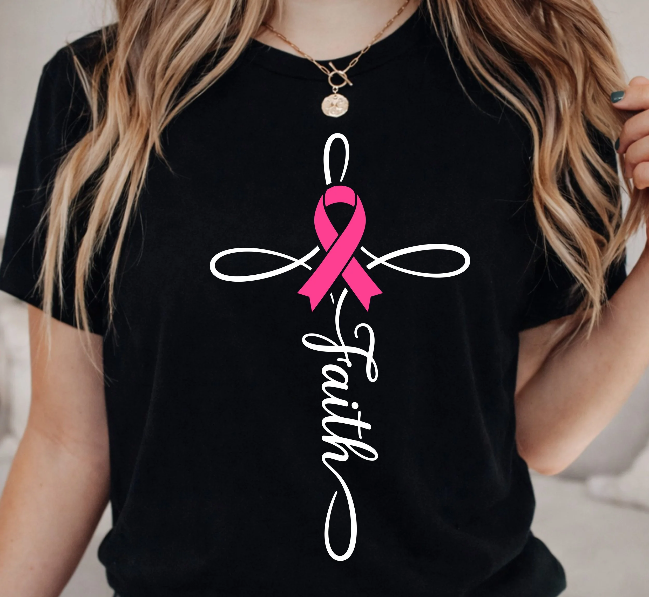 Faith cross Breast Cancer Awareness PNG Digital download Design