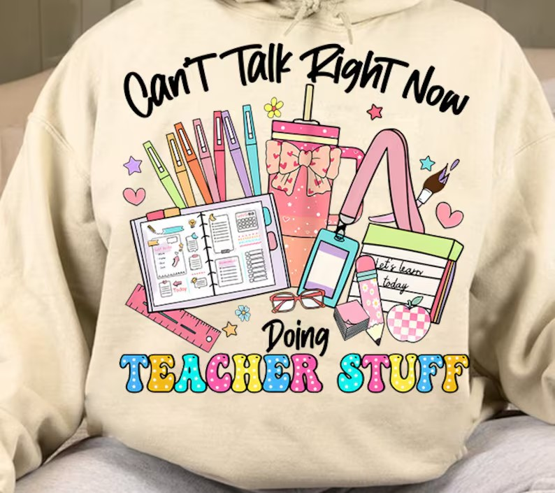 Can't talk right now doing teacher stuff PNG digital Download design