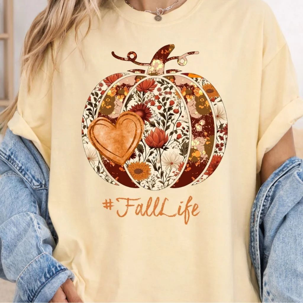 #FallLife Pumpkin PNG digital download design