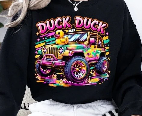 Duck Duck Jeep Colorful PNG digital download design