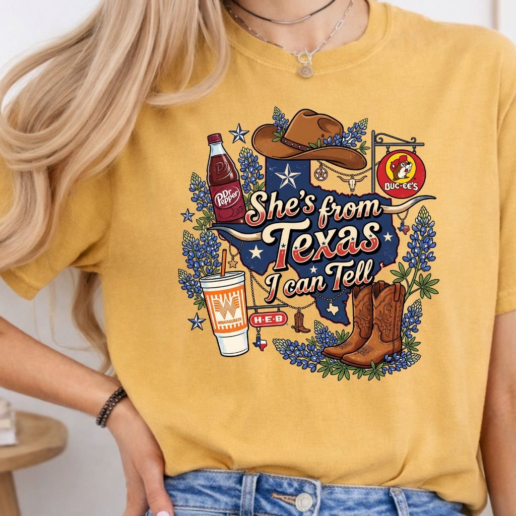 She's from Texas I can tell PNG Digital Download Design