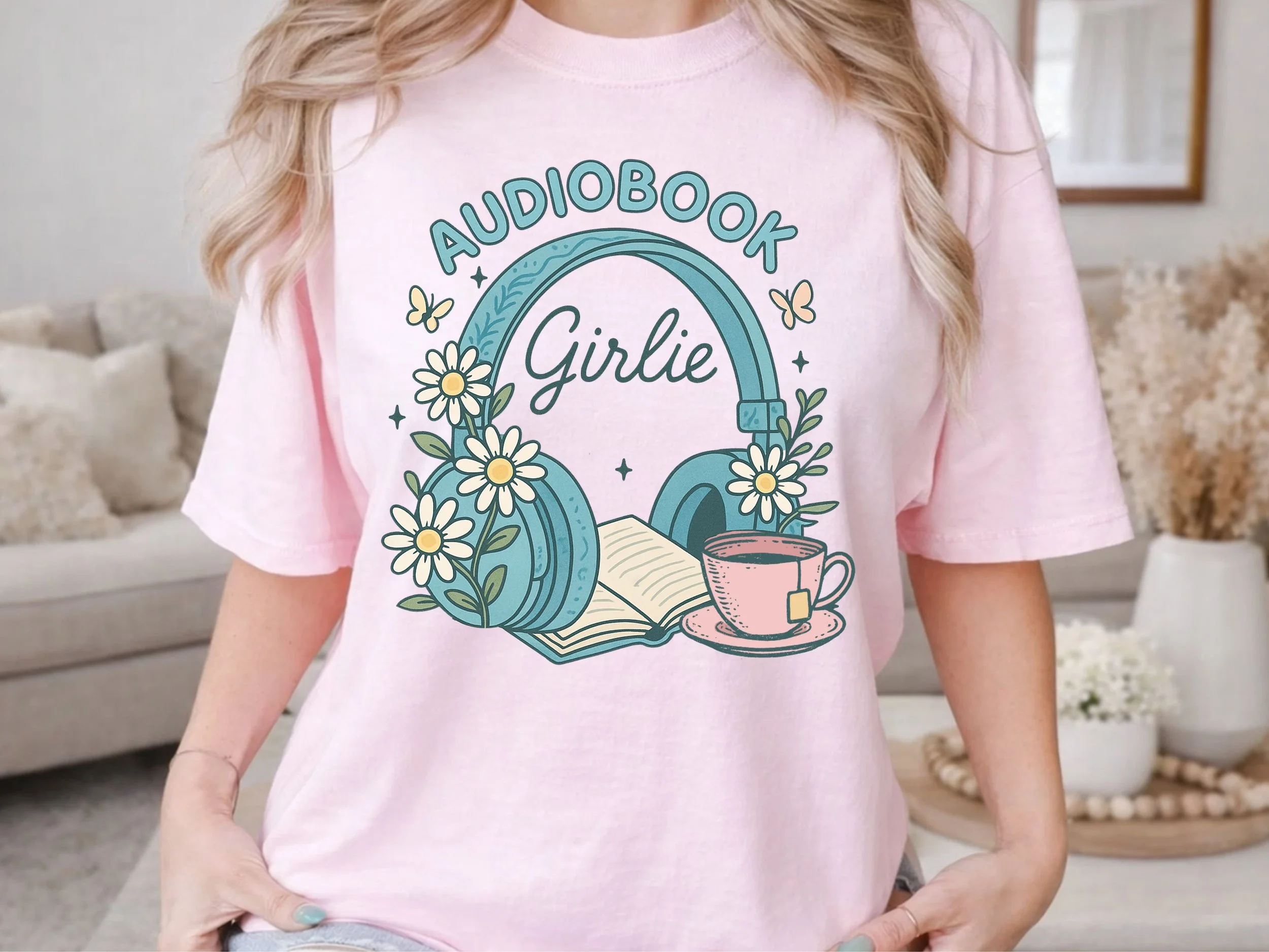 Audiobook Girlie Cute PNG Digital Download Design